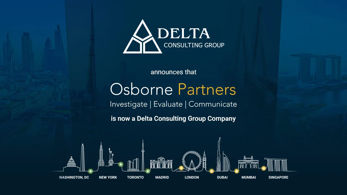 Osborne Partners Joins Delta Consulting Group in Major Expansion of International Platform